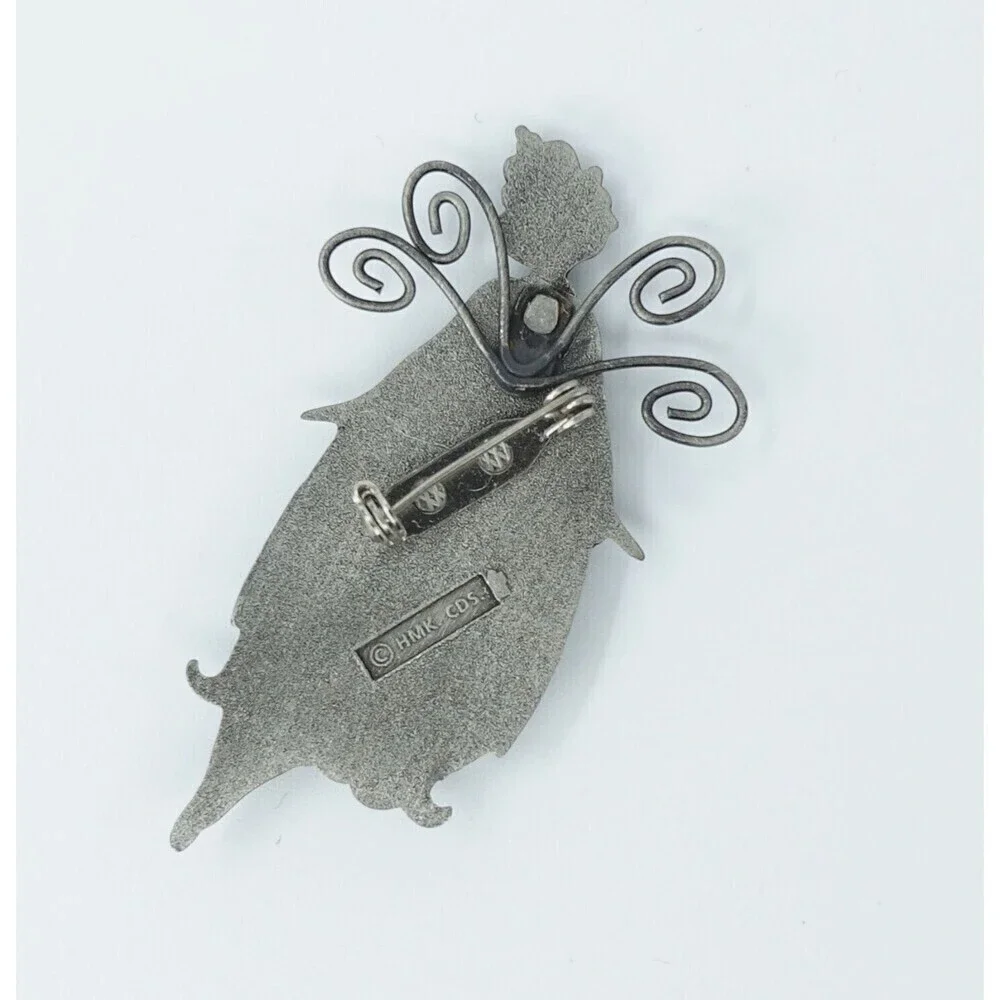 Vintage‎ Fairy Brooch HMK Hallmark Pewter Whimsical Ethereal Mystical Goblincore